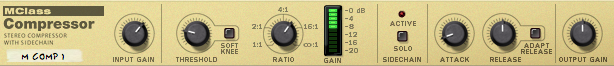 Reason MClass Compressor showing significant gain reduction on Gain meter