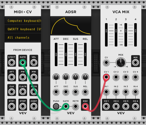 Creating an envelope signal for the VCA in VCV Rack
